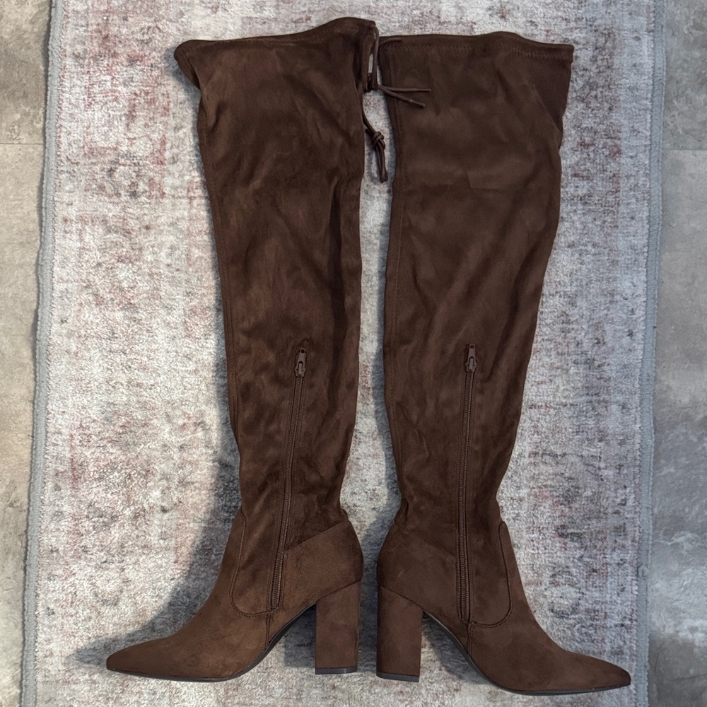 Buy 1 get 1 FREE
JustFab Chocolate Over-the-Knee Boots